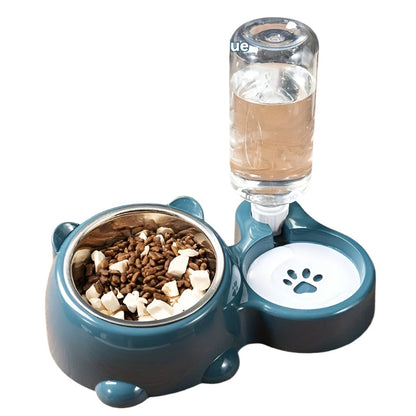 2-in-1 Pet Feeder with Automatic Water Dispenser-0