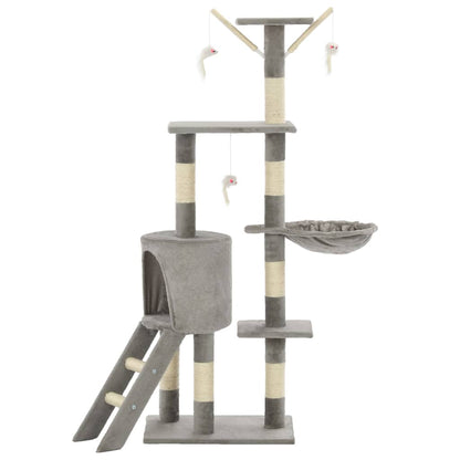 NNEVL Cat Tree with Sisal Scratching Posts 138 cm Grey-2