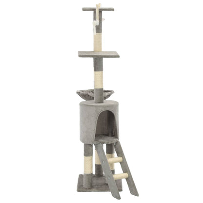 NNEVL Cat Tree with Sisal Scratching Posts 138 cm Grey-3