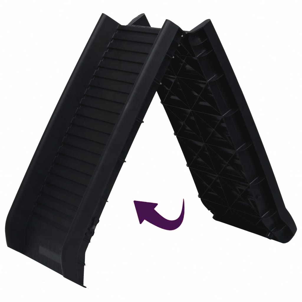 NNEVL Folding Dog Ramp Black 155.5x40x15.5 cm-4