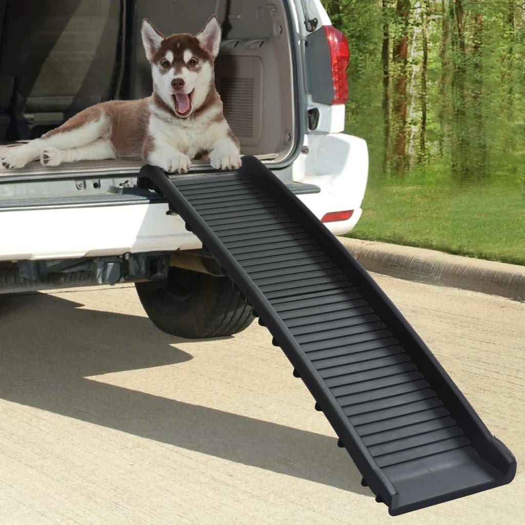 NNEVL Folding Dog Ramp Black 155.5x40x15.5 cm-0