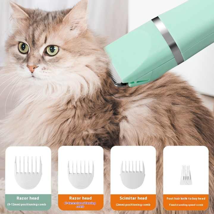 NNEDSZ Light Green 4-in-1 Pet Grooming Electric Clippers - Professional Rechargeable Trimmer for Dogs & Cats, Paw, Fur, Nail, and Ear Care | Compact Design,-2