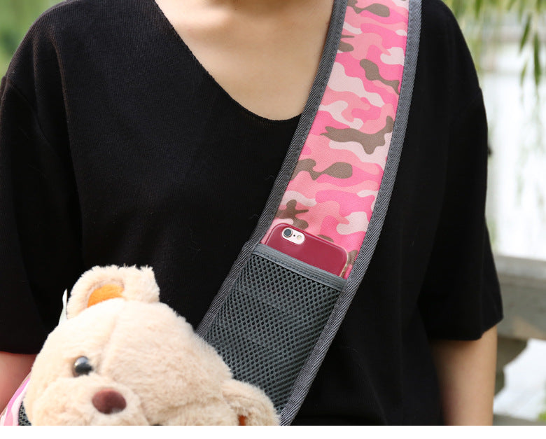 NNEDSZ Size S Pink Lightweight Single Shoulder Pet Sling Bag -  Stylish Durable Oxford Fabric Carrier-2