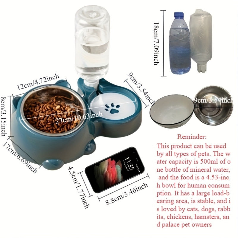 2-in-1 Pet Feeder with Automatic Water Dispenser-1